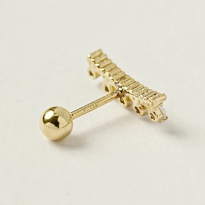 Earrings MinimalBijoux 14K Gold CZ Tiara Cartilage Earring 20G18G16G