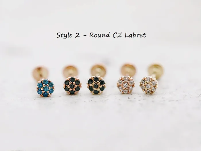 Earrings MinimalBijoux 14K Gold Flower Labret Piercing 18G16G