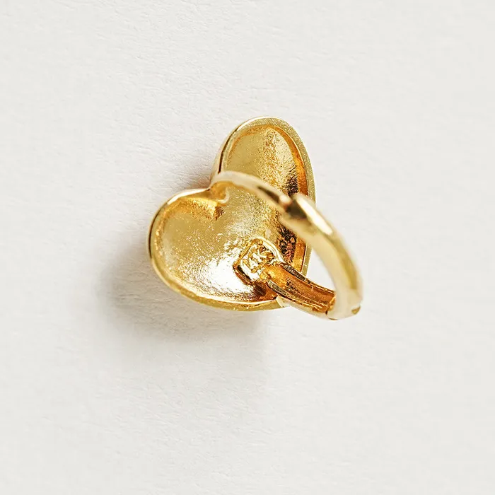 Earrings MinimalBijoux 14K Gold Lovely Voluminious Heart Cartilage Hoop Earring