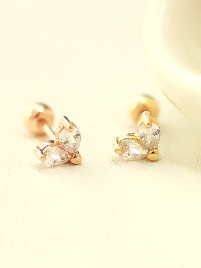 Earrings MinimalBijoux 14K Gold Mini Tear Drop Heart cartilage earring 20g