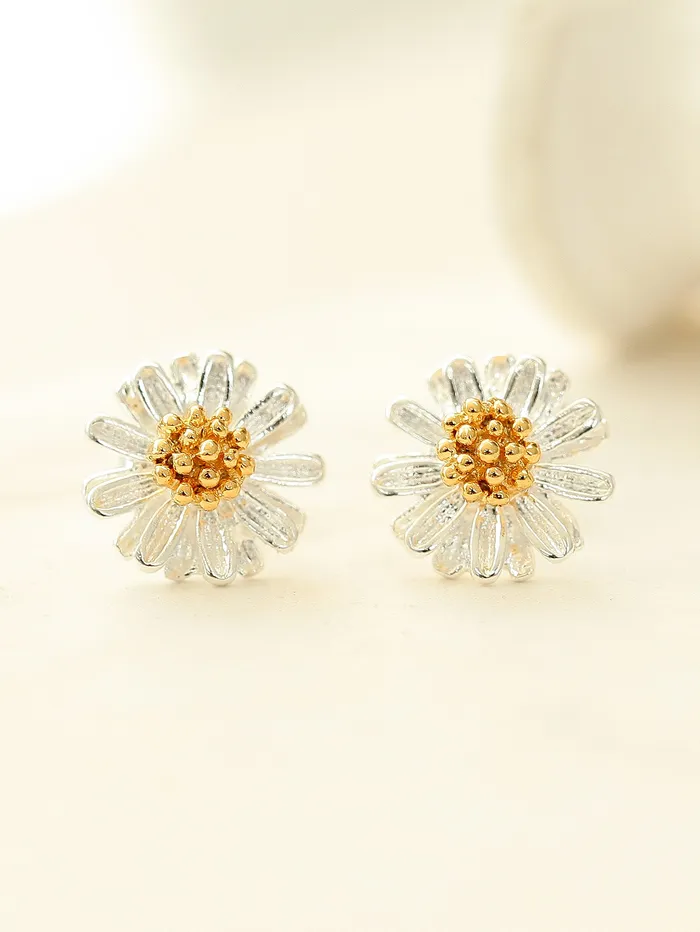 Earrings MinimalBijoux 925 Silver Daisy Stud Earring