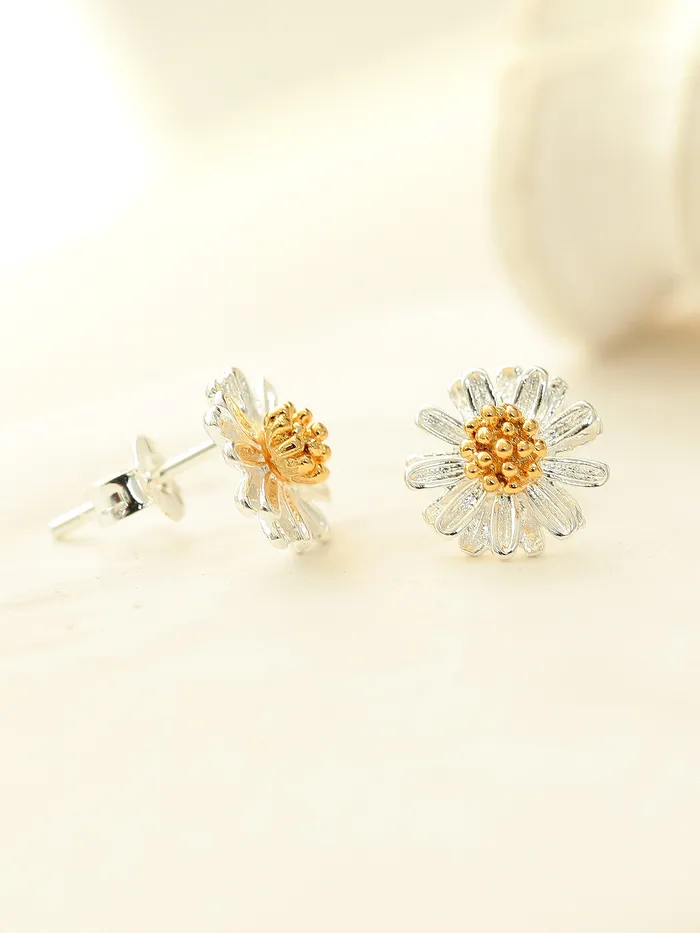 Earrings MinimalBijoux 925 Silver Daisy Stud Earring