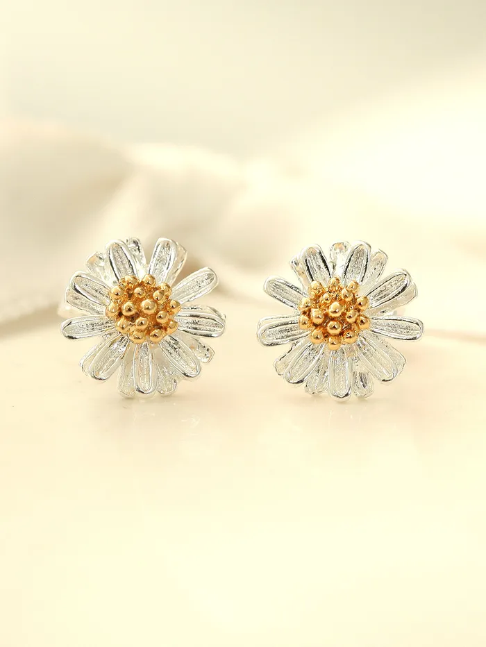 Earrings MinimalBijoux 925 Silver Daisy Stud Earring