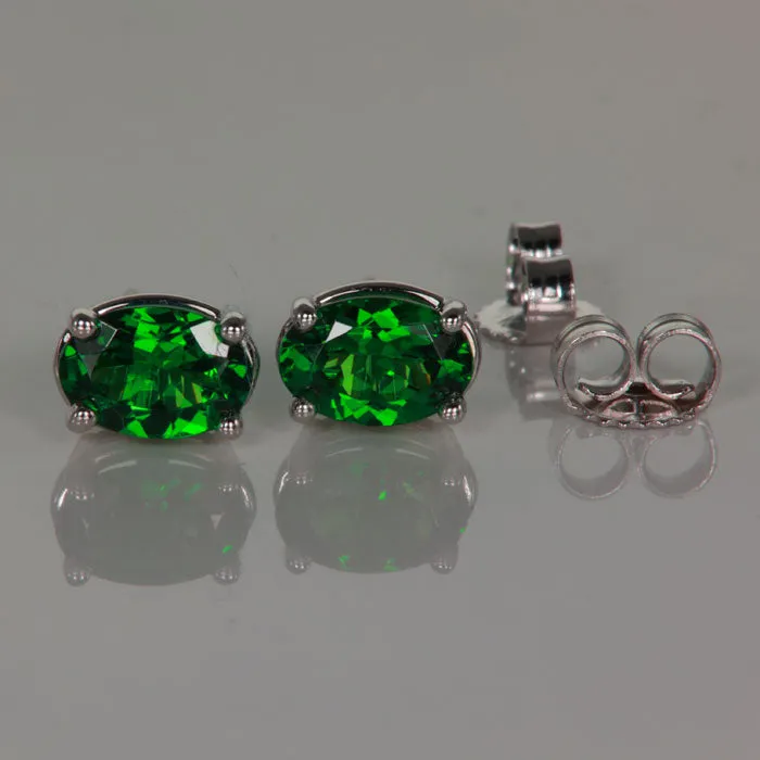 Earrings Moriartys Gem Art 14K White Gold Oval Tsavorite Garnets Stud Earrings 120cts Earrings Moriartys Gem Art 14K White Gold Oval Tsavorite Garnets Stud Earrings 120cts