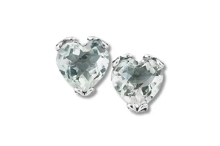 Earrings Samuel B Glow Heart Earrings White Topaz