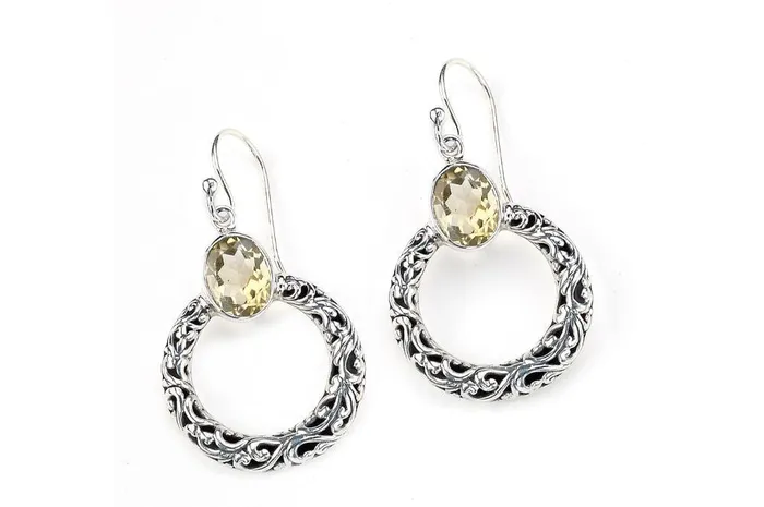 Earrings Samuel B Sacred Circle Earrings Citrine
