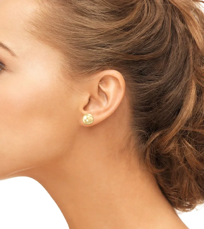 Earrings SPT Golden South Sea Round Pearl Stud Earrings 100110mm