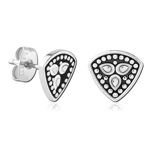 Earrings Tulsa Body Jewelry Beaded Shield Stainless Stud Earrings