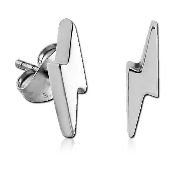 Earrings Tulsa Body Jewelry Lightning Bolt Stainless Stud Earrings