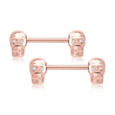 Earrings Tulsa Body Jewelry Skull Rose Gold Nipple Barbells