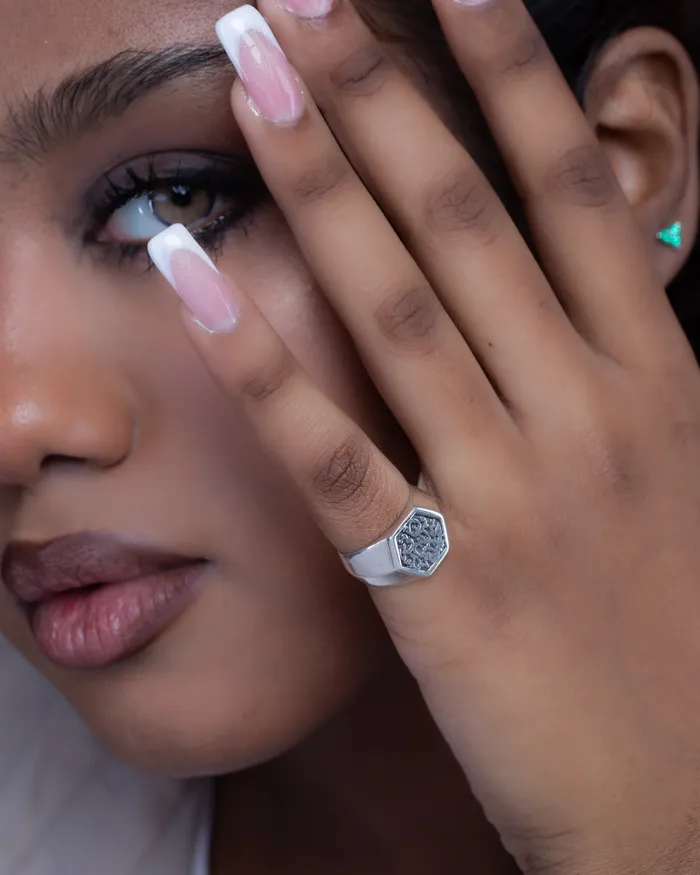 Hexagon Khayal 02 Pinky Ring KOAY Silver Store Rings