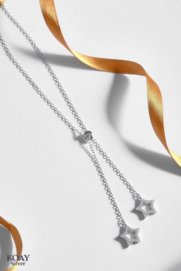 KOAY Necklaces Double Zircon Stars Necklace KOAY Necklaces Double Zircon Stars Necklace
