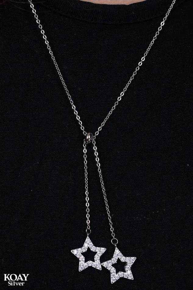 KOAY Necklaces Double Zircon Stars Necklace KOAY Necklaces Double Zircon Stars Necklace