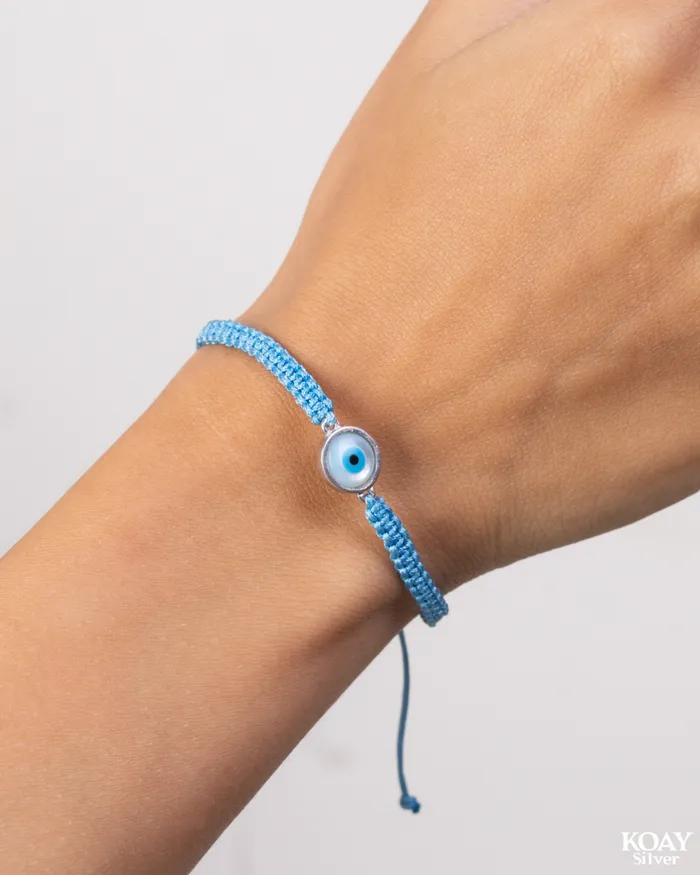 KOAY Silver Store Light Blue Eye Bracelet Bracelets