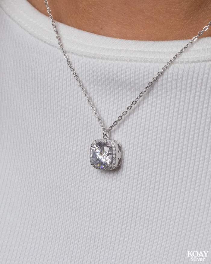 KOAY Silver Store Necklaces Diamond Zircon Necklace