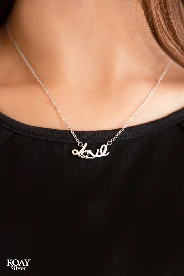 KOAY Silver Store Necklaces Love 02 Necklace