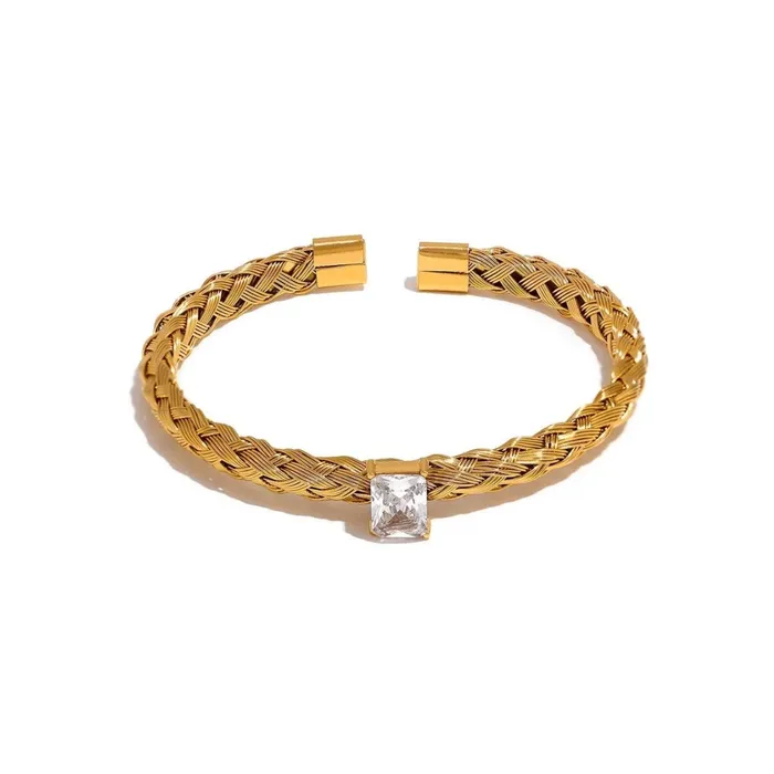 Mabel Love Co Bracelets Mesh Weave Open Bangle Bracelet