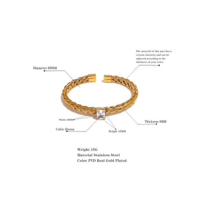 Mabel Love Co Bracelets Mesh Weave Open Bangle Bracelet