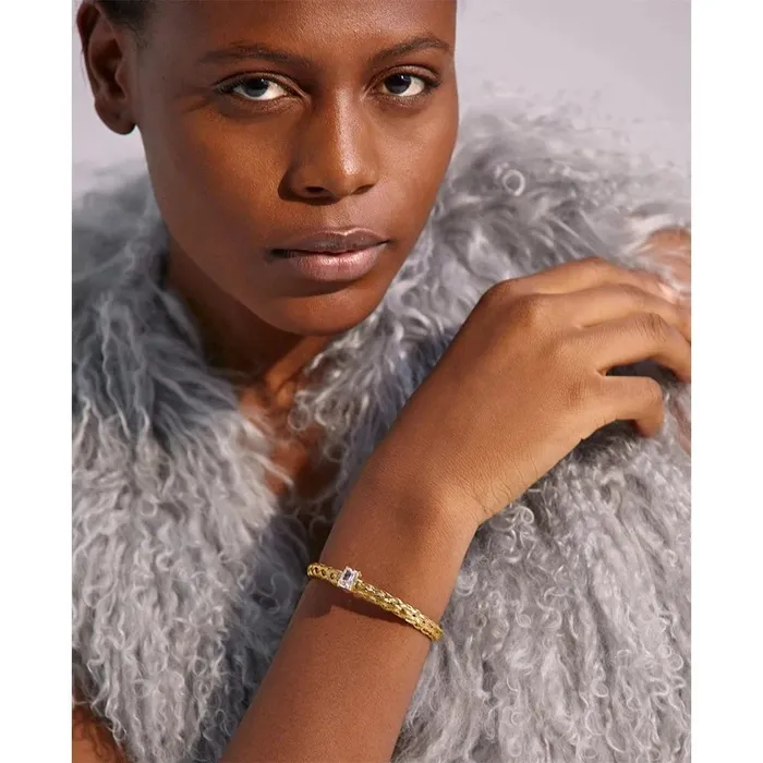 Mabel Love Co Bracelets Mesh Weave Open Bangle Bracelet