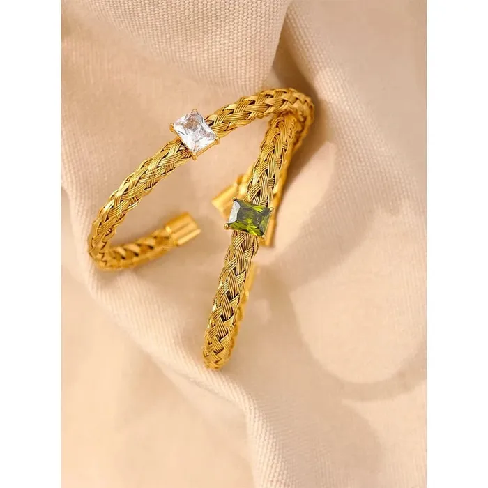 Mabel Love Co Bracelets Mesh Weave Open Bangle Bracelet