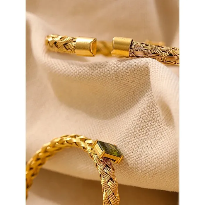 Mabel Love Co Bracelets Mesh Weave Open Bangle Bracelet