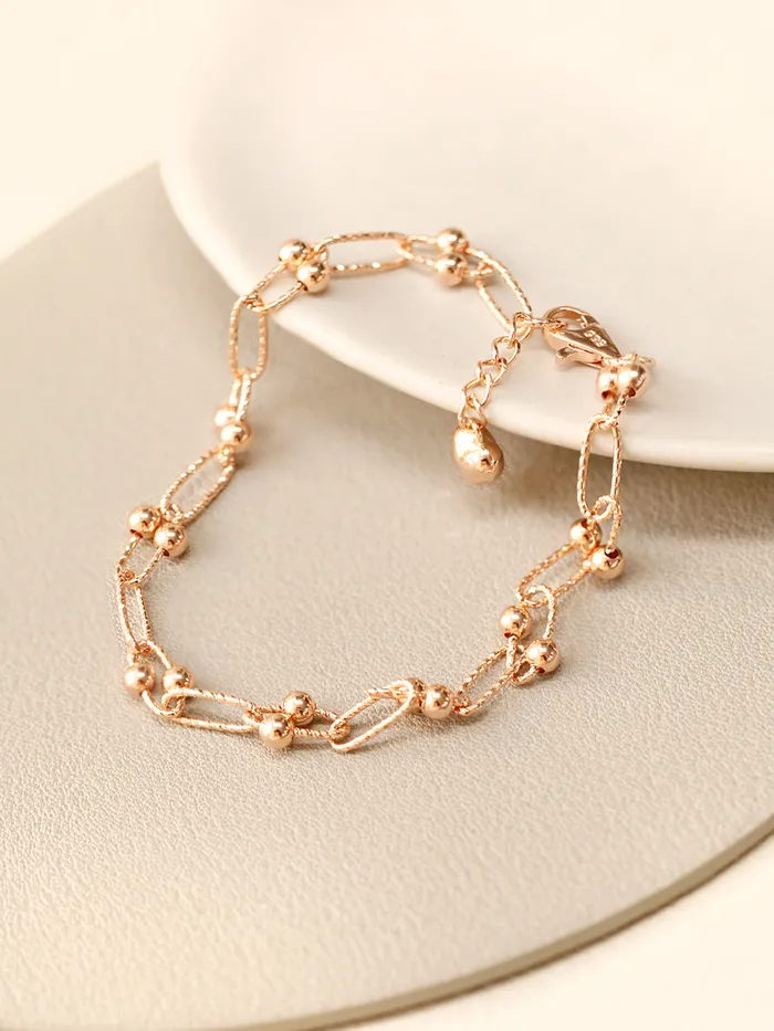 MinimalBijoux Bracelets 14K 18K Gold Antique Twist Round Ball Bracelet