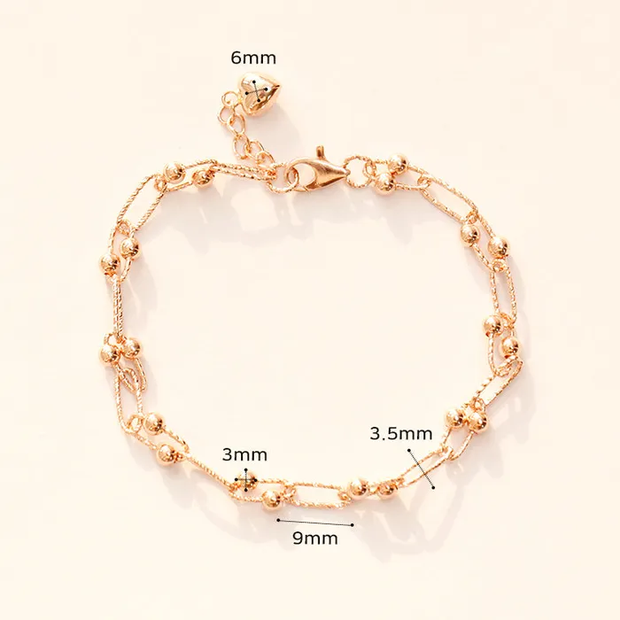 MinimalBijoux Bracelets 14K 18K Gold Antique Twist Round Ball Bracelet