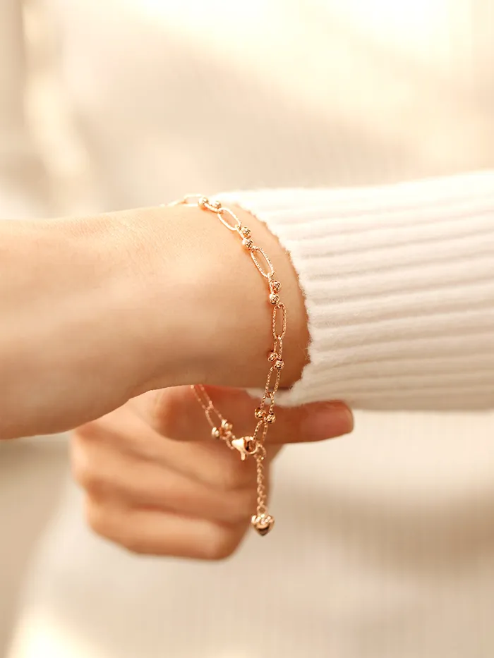 MinimalBijoux Bracelets 14K 18K Gold Antique Twist Round Ball Bracelet