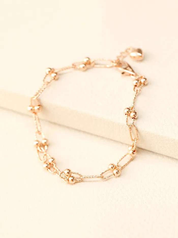 MinimalBijoux Bracelets 14K 18K Gold Antique Twist Round Ball Bracelet