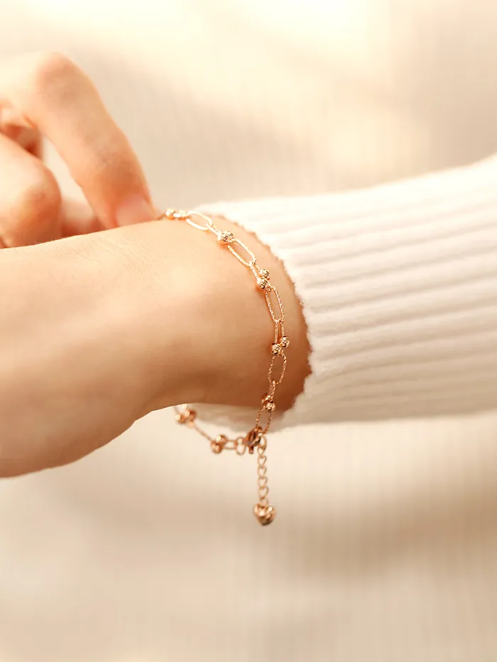 MinimalBijoux Bracelets 14K 18K Gold Antique Twist Round Ball Bracelet