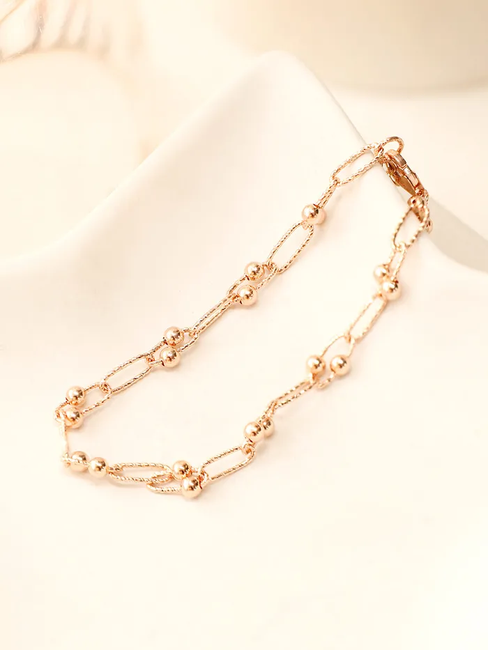 MinimalBijoux Bracelets 14K 18K Gold Antique Twist Round Ball Bracelet