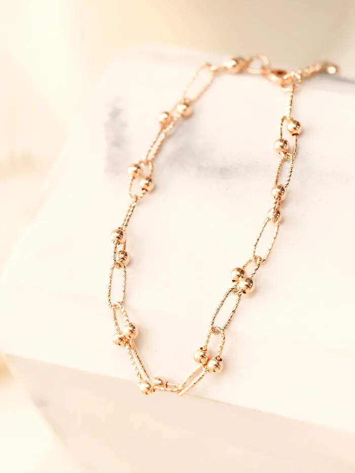 MinimalBijoux Bracelets 14K 18K Gold Antique Twist Round Ball Bracelet