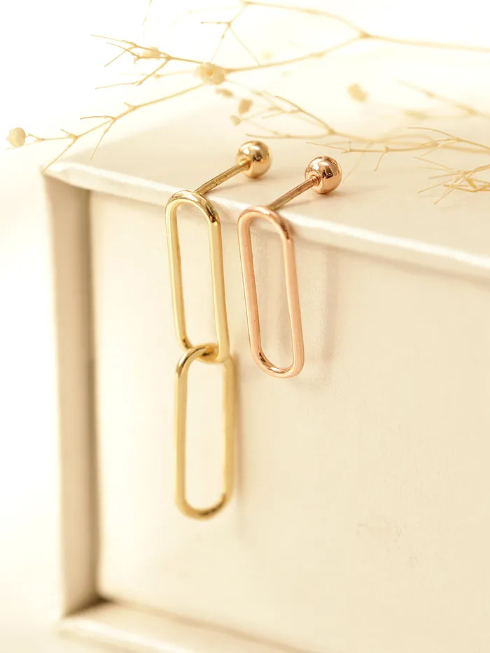 MinimalBijoux Earrings 14K gold Clip Drop cartilage earring 20g