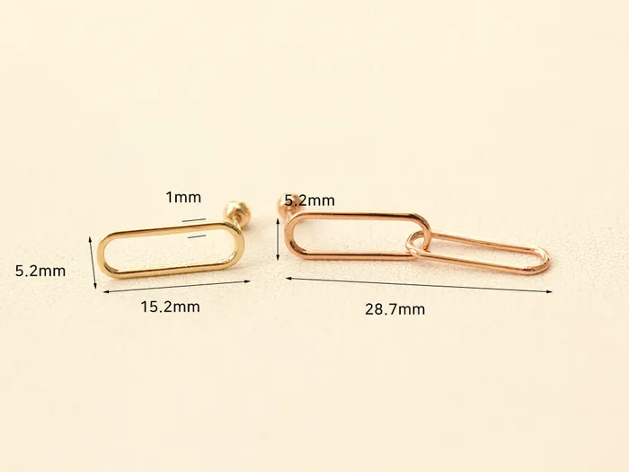 MinimalBijoux Earrings 14K gold Clip Drop cartilage earring 20g