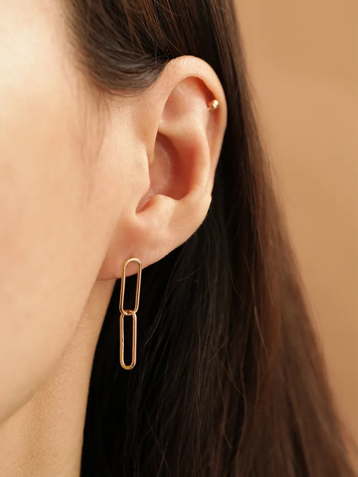 MinimalBijoux Earrings 14K gold Clip Drop cartilage earring 20g