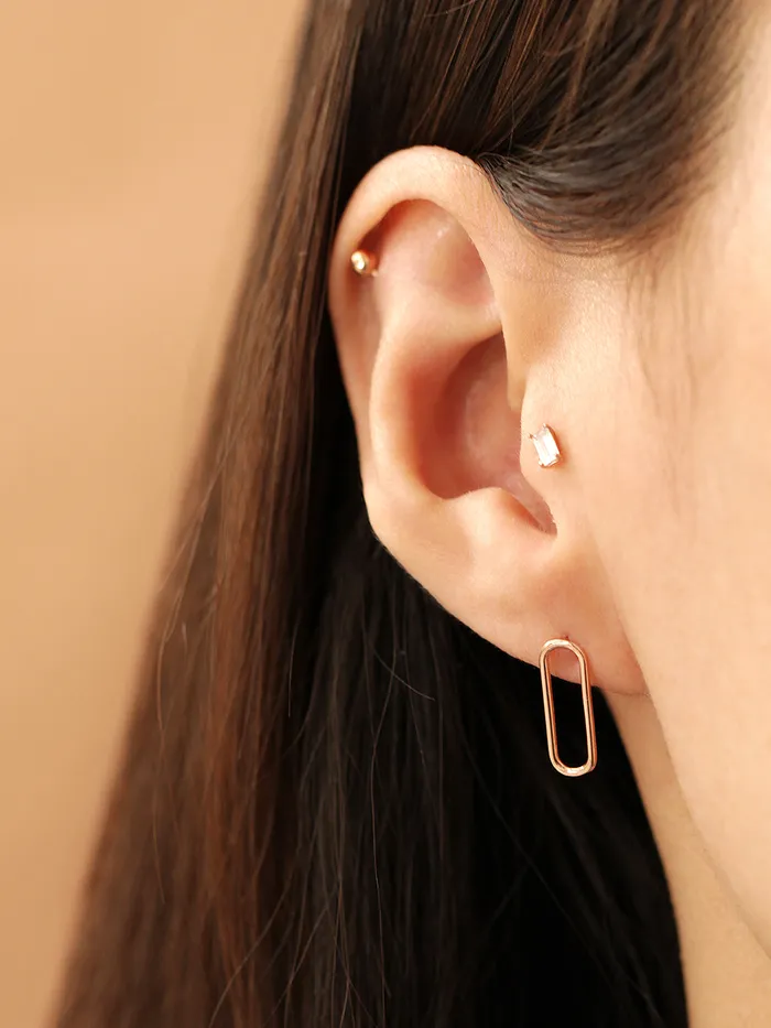 MinimalBijoux Earrings 14K gold Clip Drop cartilage earring 20g