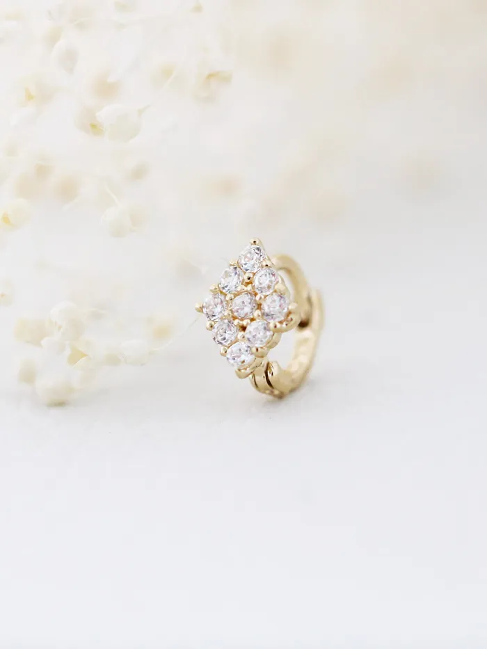 MinimalBijoux Earrings 14K Gold Diamond Cartilage Hoop Earring