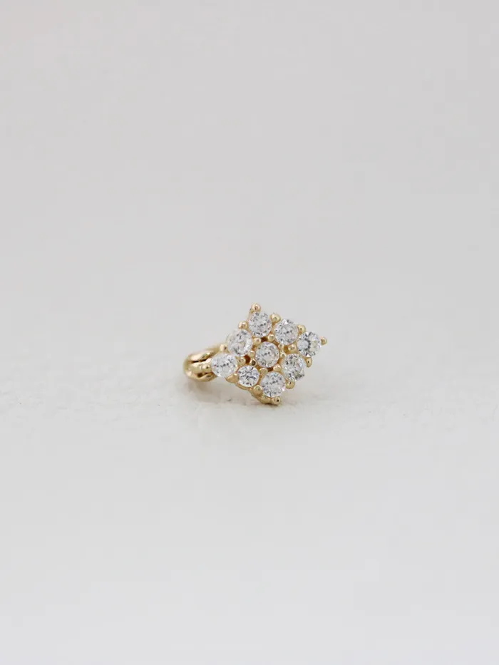 MinimalBijoux Earrings 14K Gold Diamond Cartilage Hoop Earring