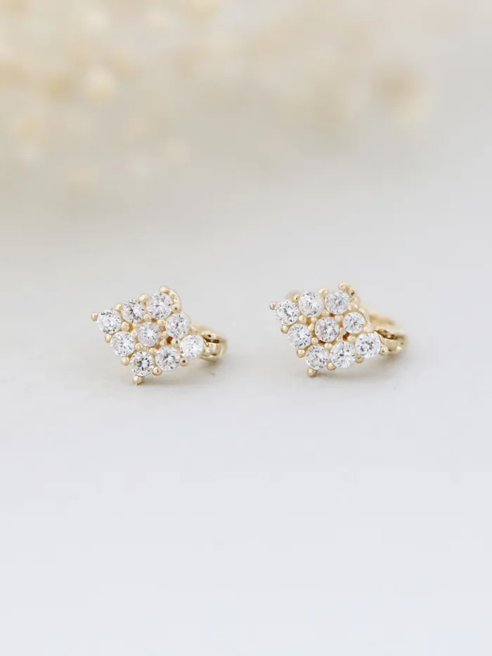 MinimalBijoux Earrings 14K Gold Diamond Cartilage Hoop Earring