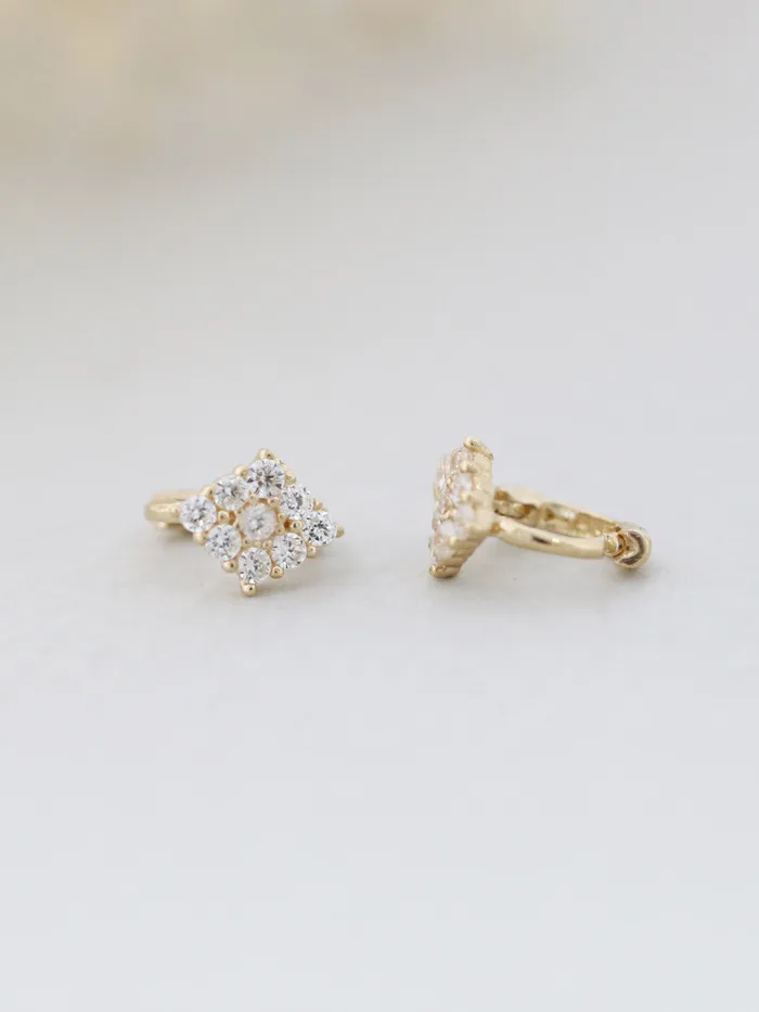 MinimalBijoux Earrings 14K Gold Diamond Cartilage Hoop Earring