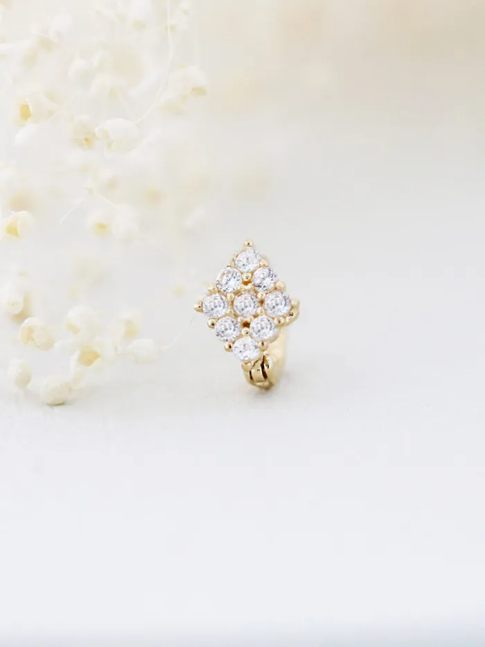 MinimalBijoux Earrings 14K Gold Diamond Cartilage Hoop Earring