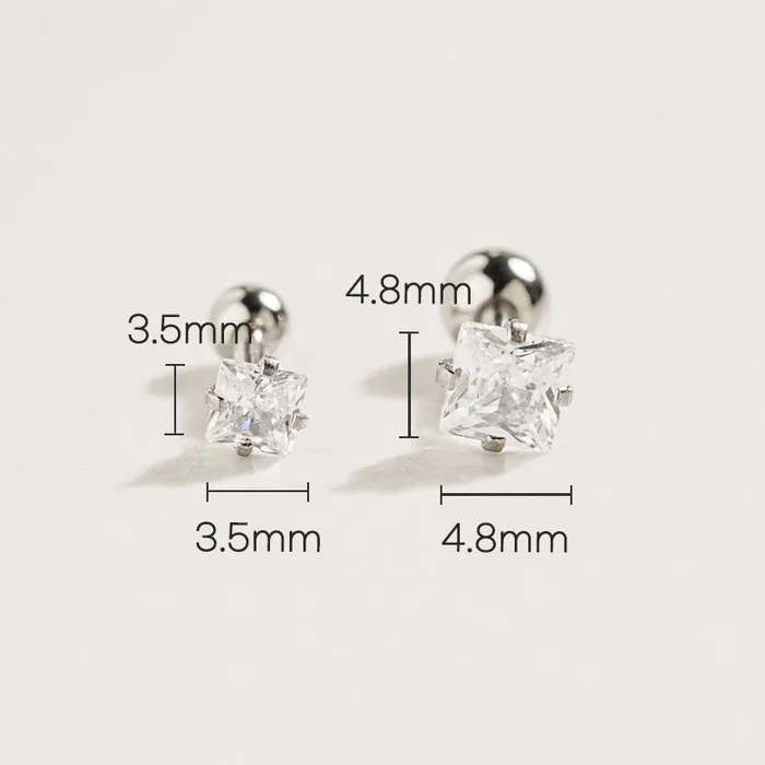 MinimalBijoux Earrings Morning Lustre Square Cartilage Ear Hoop Piercing 16G
