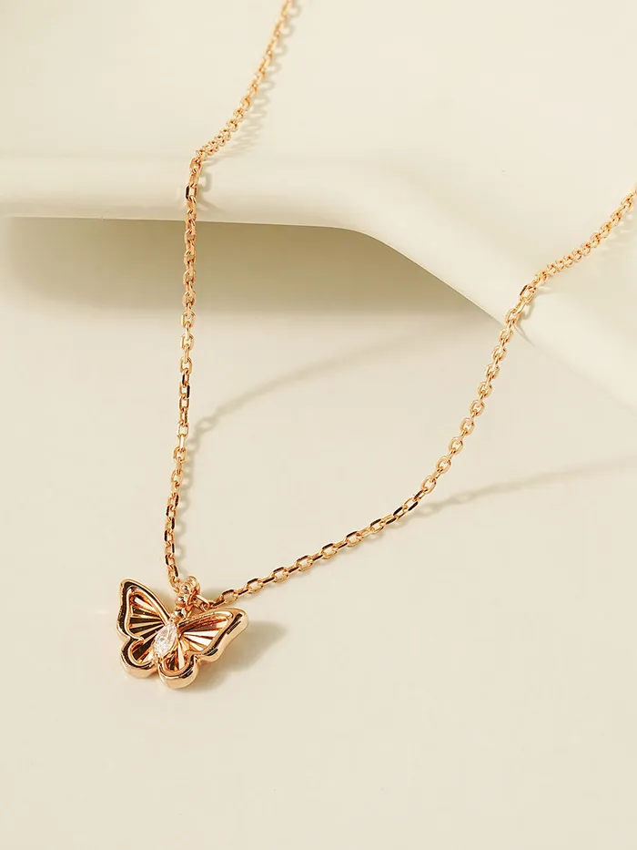 MinimalBijoux Necklaces 14K 18K Gold Sweet Butterfly Necklace