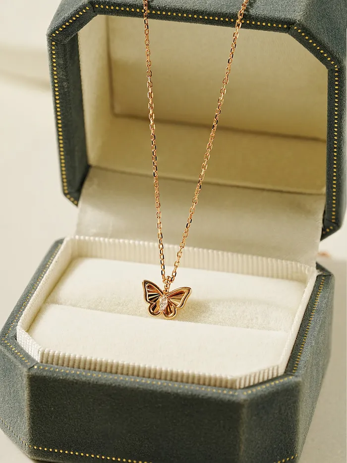 MinimalBijoux Necklaces 14K 18K Gold Sweet Butterfly Necklace