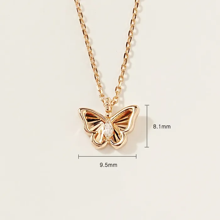 MinimalBijoux Necklaces 14K 18K Gold Sweet Butterfly Necklace