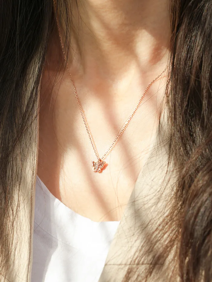MinimalBijoux Necklaces 14K 18K Gold Sweet Butterfly Necklace