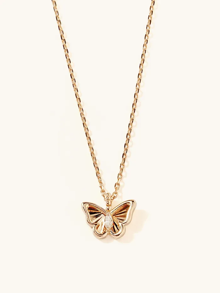 MinimalBijoux Necklaces 14K 18K Gold Sweet Butterfly Necklace