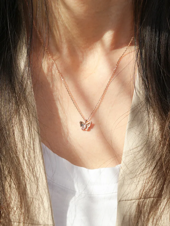 MinimalBijoux Necklaces 14K 18K Gold Sweet Butterfly Necklace