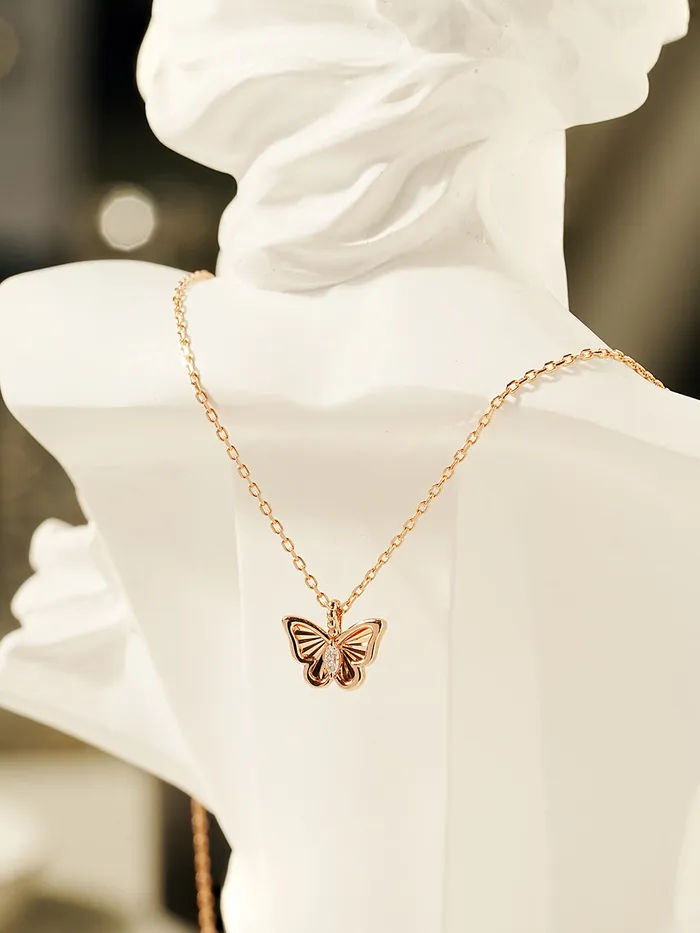 MinimalBijoux Necklaces 14K 18K Gold Sweet Butterfly Necklace