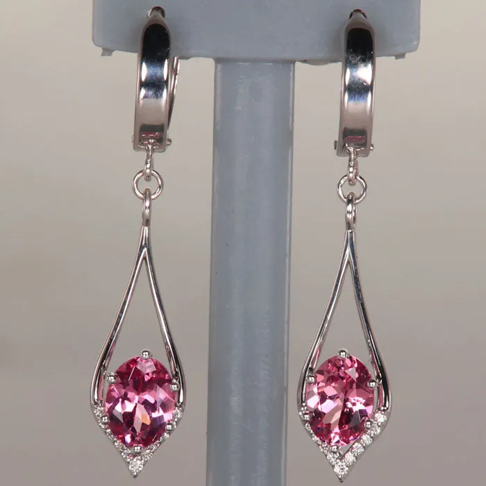 Moriartys Gem Art Earrings 14K White Gold Mahenge Malaia Garnet and Diamond Earrings 242 Carats Moriartys Gem Art Earrings 14K White Gold Mahenge Malaia Garnet and Diamond Earrings 242 Carats